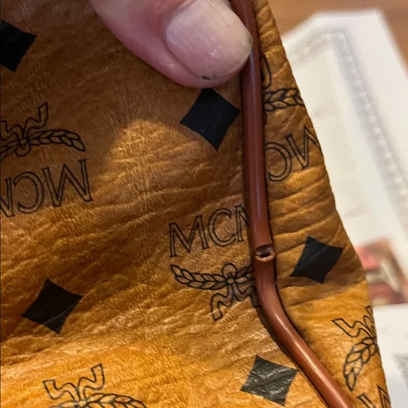 MCM Cognac Monogram Satchel - Picture 10 of 15